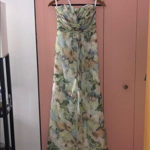 Davids bridal chiffon strapless maxi formal dress